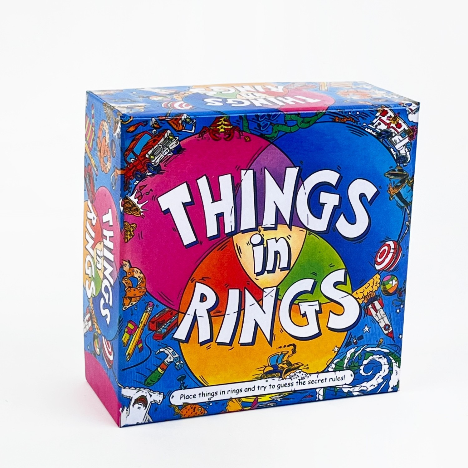 Board Game Solo - Things In Rings ファミリーカードゲーム ライトハートなロジックカードゲーム 2～6人用、家族向け20分パーティーパズルボードゲーム
