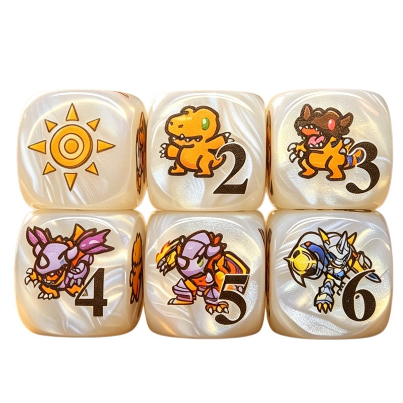 Game Token Counter - 2 ピース/セットデジモン DTCG オムニモンアグモントークントークン多面サイコロカードゲームカウンター樹脂 20 ミリメートルボードゲーム特別なサイコロおもちゃギフト