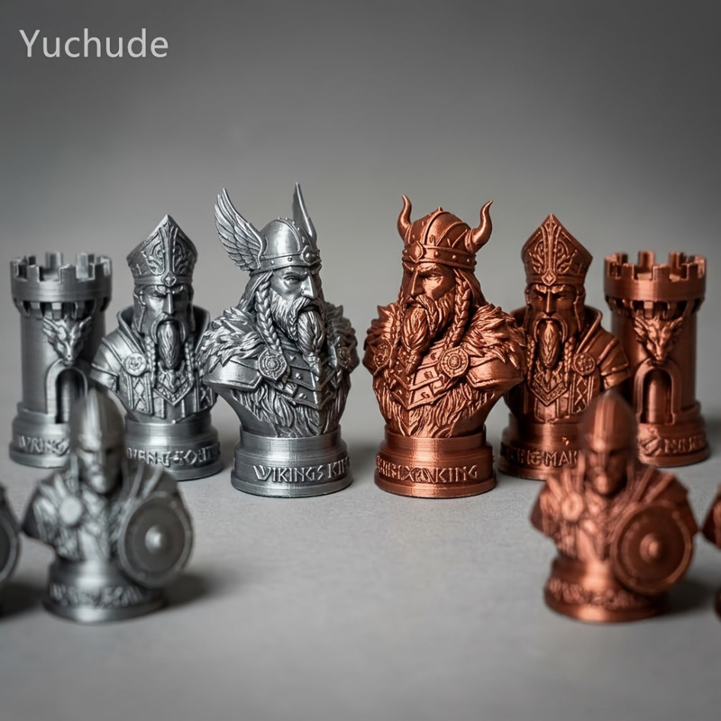 Board Game Vikings - バイキングチェスの駒 3Dプリント、チェスマン ボードゲーム フィギュア 北欧風、戦士像 工芸品