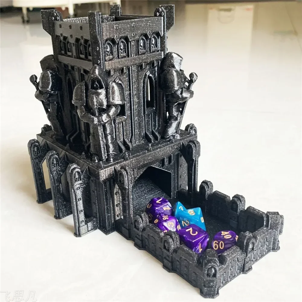 Board Game Dnd - 3Dプリント製の城型ダイスタワー、テーブルトップゲーム用トレイ（D&D、ボードゲーム、RPG用）- ゲーム愛好家へのユニークなギフト