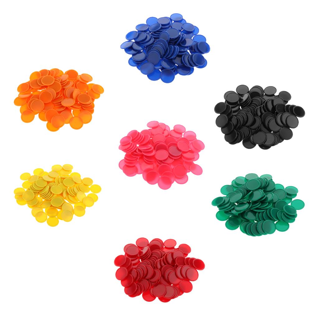 Game Token Counter - 100個 プラスチック学習カウンターディスク ビンゴチップカウントディスクマーカー ポーカーチップゲームトークン 収納ボックス付き 25mm/1インチ