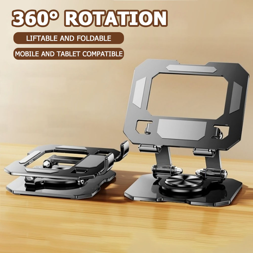 Board Game Heat - 360度回転タブレット電話スタンド調節可能なデスクホルダー折りたたみ式昇降式デスクトップキックスタンド滑り止め大型スクリーンタブレット対応