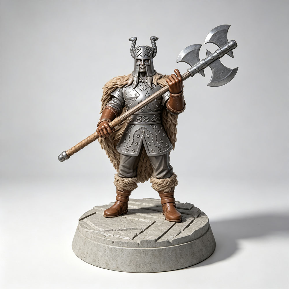 Board Game Vikings - 1/24北欧バイキング斧を舞う戦士のミニチュア樹脂モデル、ボードゲームのチェスの駒、3Dプリントされた像、未塗装に適しています。