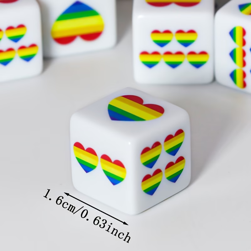 CANDYPIXEL 12個入りレインボーハートD6ダイス、 - Board Game Dnd のレビューと価格