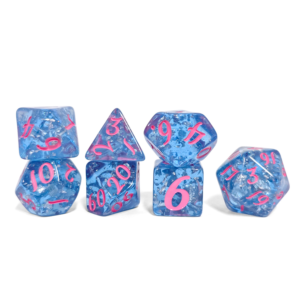 7個/セット ブルーカラー レジン製ダイスセット 人気のボー - Board Game Dnd のレビューと価格