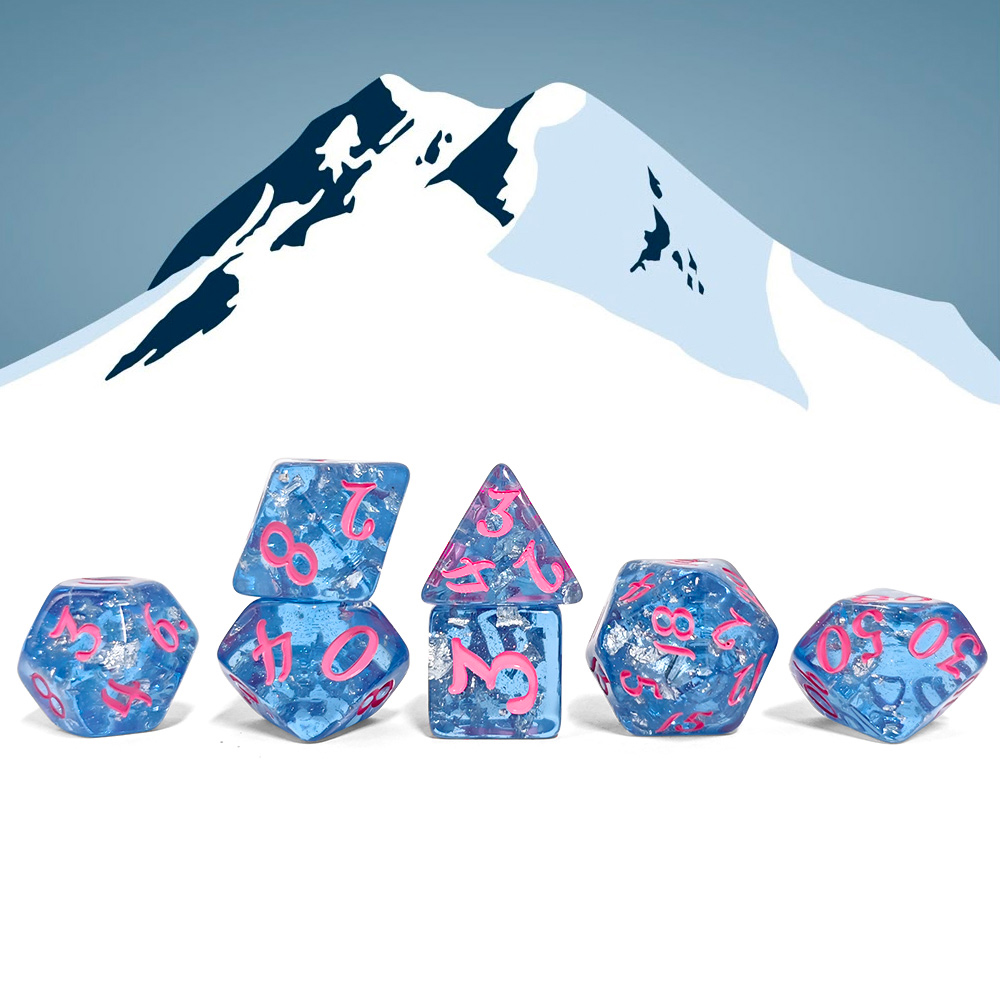 7個/セット ブルーカラー レジン製ダイスセット 人気のボー - Board Game Dnd のレビューと価格