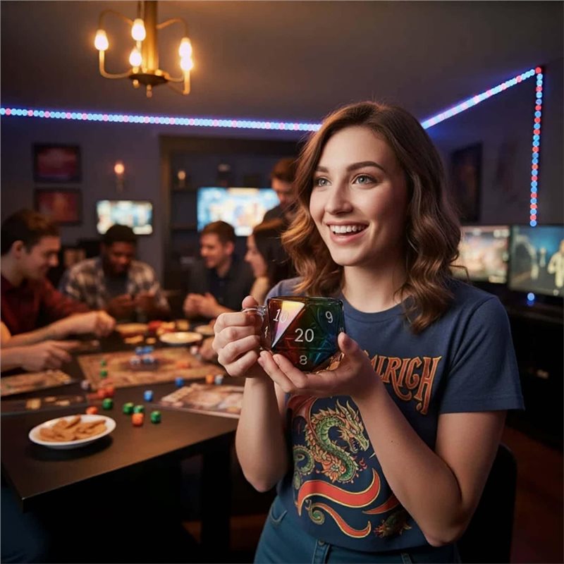 ABHU レインボー D20 ダイスマグコーヒーカップ耐熱透 - Board Game Heat のレビューと価格