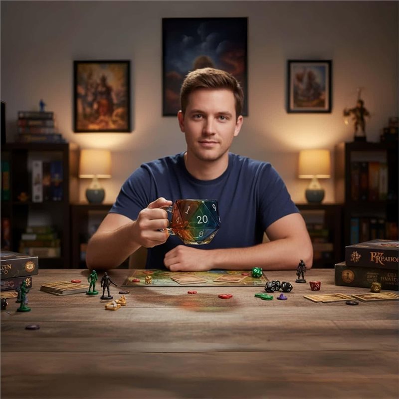 ABHU レインボー D20 ダイスマグコーヒーカップ耐熱透 - Board Game Heat のレビューと価格