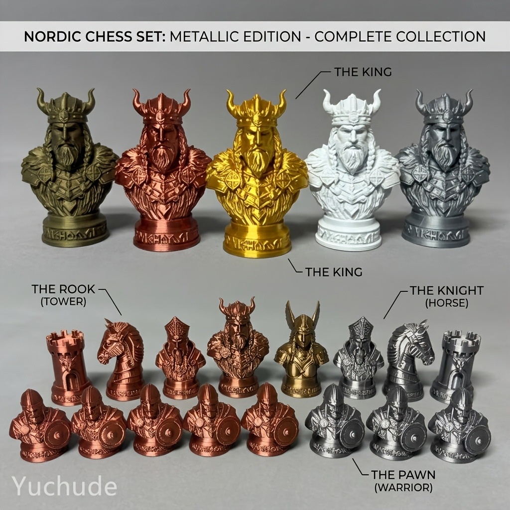 バイキングチェスの駒 3Dプリント、チェスマン ボードゲーム - Board Game Vikings のレビューと価格