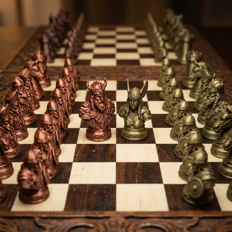 バイキングチェスの駒 3Dプリント、チェスマン ボードゲーム - Board Game Vikings のレビューと価格