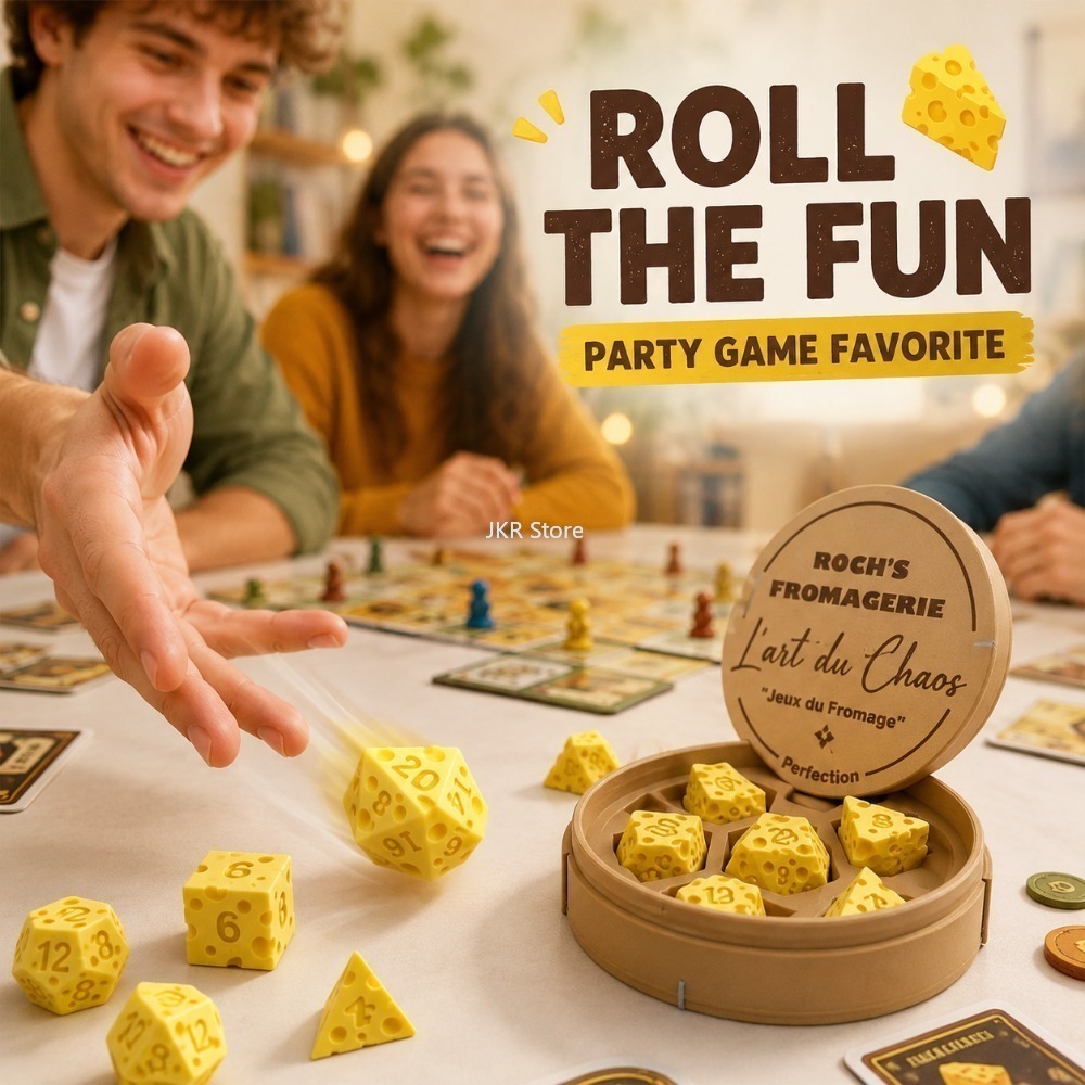 クリエイティブな不規則なチーズ型ダイスセット D4 D20  - Board Game Dnd のレビューと価格