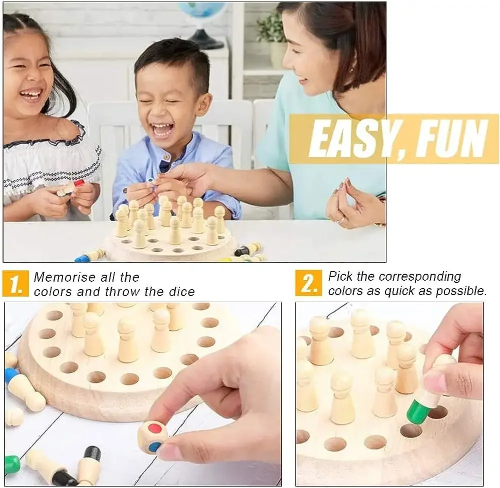 1PC 木製メモリマッチスティックチェスカラーゲームボードパ - Board Game Life のレビューと価格