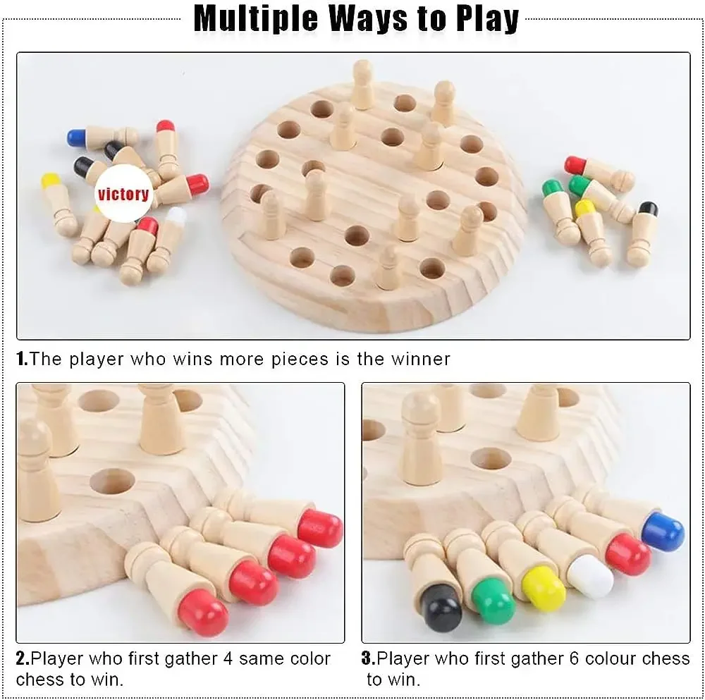 1PC 木製メモリマッチスティックチェスカラーゲームボードパ - Board Game Life のレビューと価格