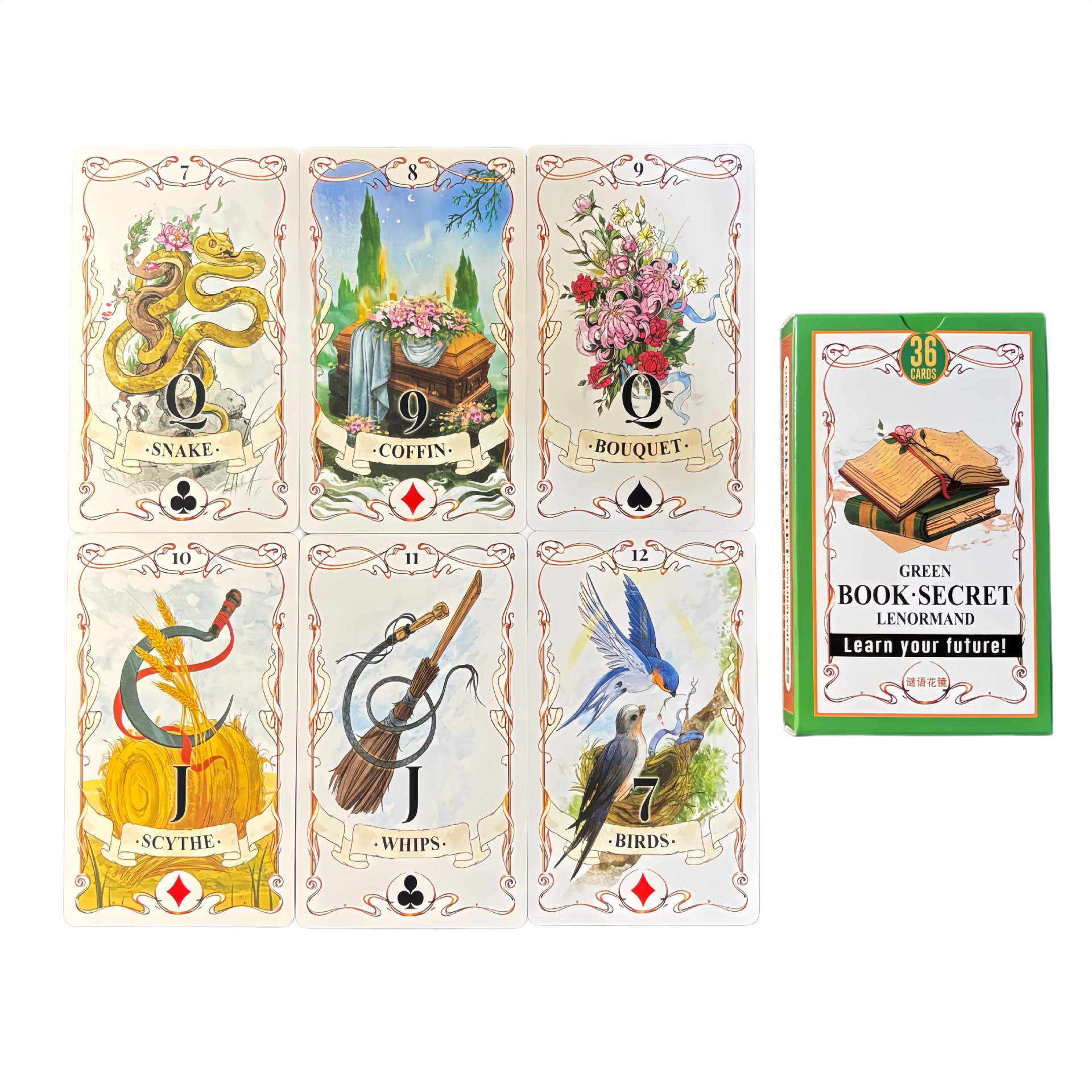 グリーンブックシークレット ルノルマンオラクルカード 36枚 - Board Game Life のレビューと価格