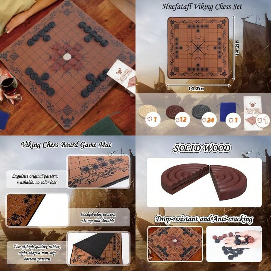 HNEFATAFL: バイキングチェスボードゲーム、本格的な - Board Game Vikings のレビューと価格