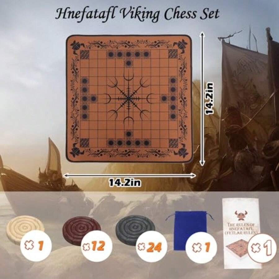 HNEFATAFL: バイキングチェスボードゲーム、本格的な - Board Game Vikings のレビューと価格