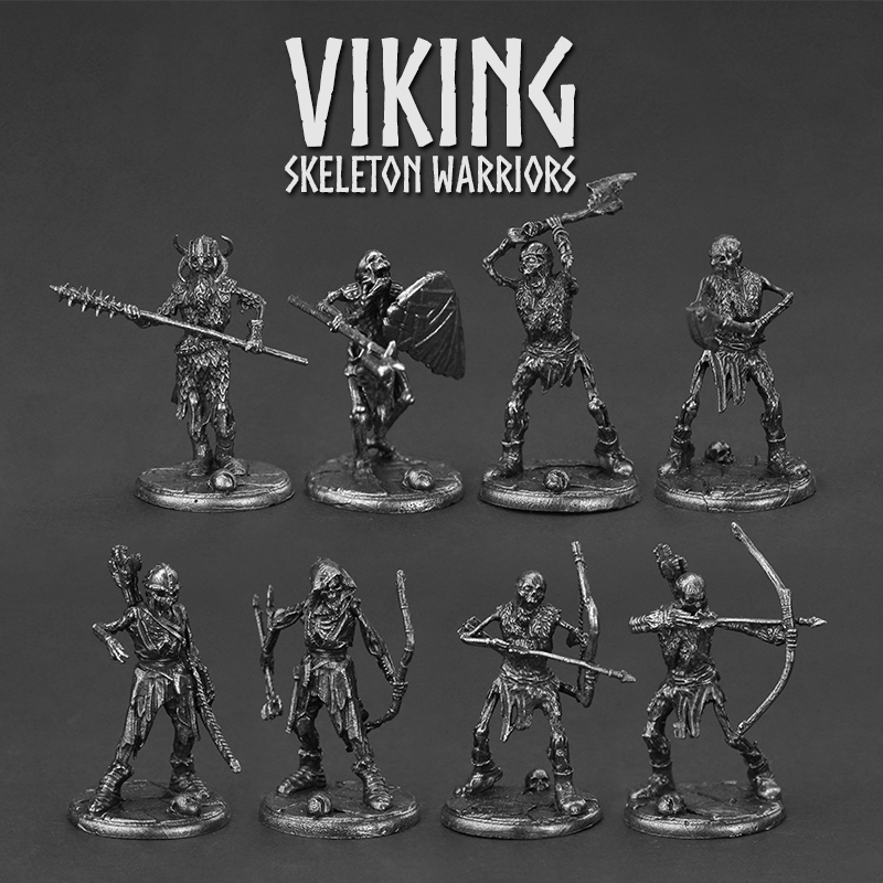 バイキングスカル戦士軍団金属古代兵士アクションフィギュアミニ - Board Game Vikings のレビューと価格