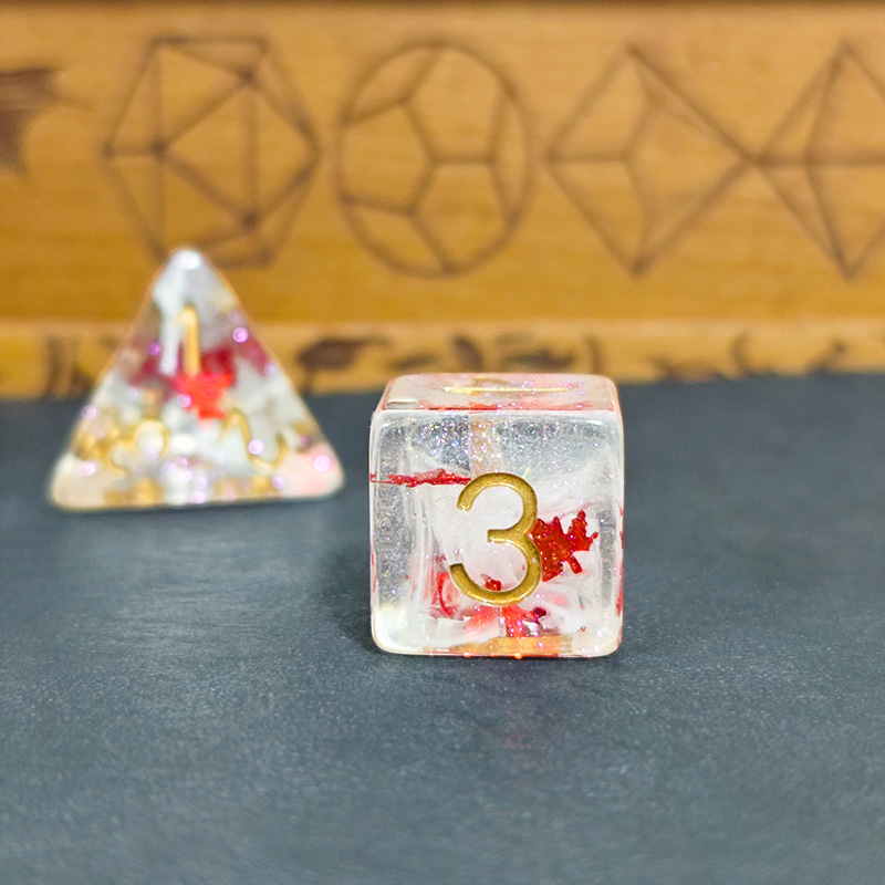7 個 DND ダイス透明樹脂秋の紅葉多面体サイコロロールプ - Board Game Dnd のレビューと価格