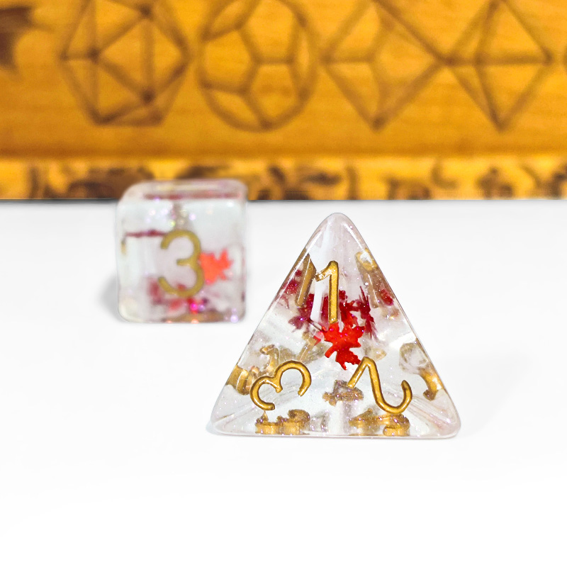 7 個 DND ダイス透明樹脂秋の紅葉多面体サイコロロールプ - Board Game Dnd のレビューと価格