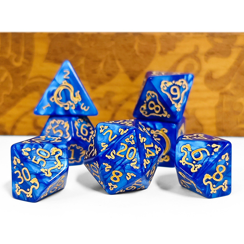 7 個 DND サイコロ 7 ピース/セットドラゴンパターン - Board Game Dnd のレビューと価格